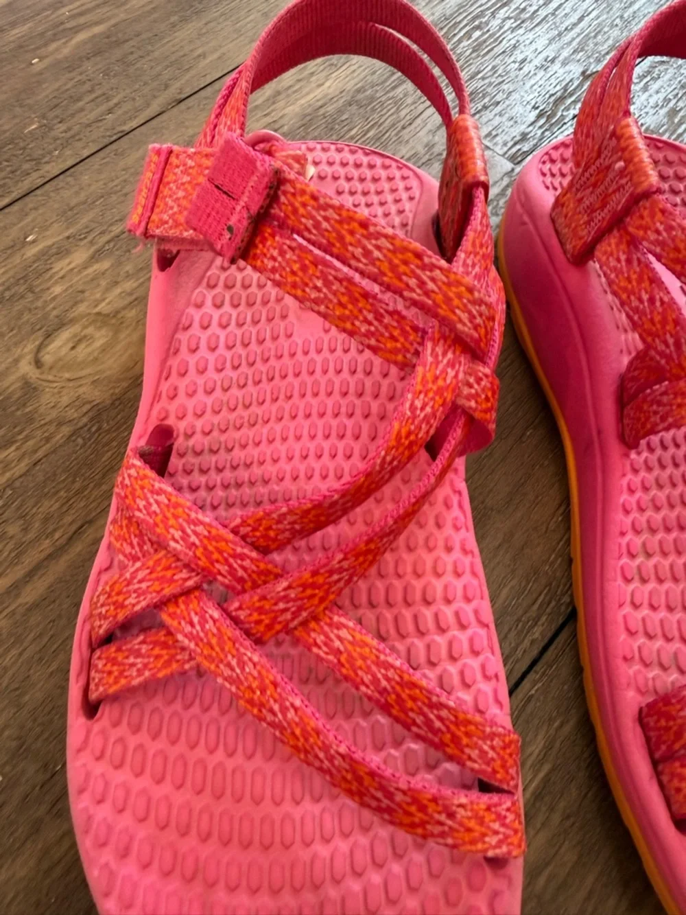 Skechers Girls Pink Sport Strappy Velcro Sandals Size 1 Youth Comfort Outdoor